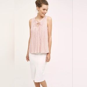 💓Anthropologie| Meadow Rue| Blush Pink Crinkle Swing Tank| W Sz. M